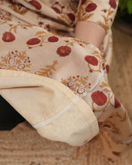 Cream Big Buta Chanderi Aline Kurta