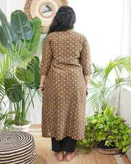 Mehendi green buti Chanderi Kurta