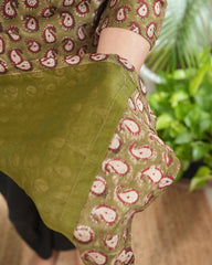 Mehendi green buti Chanderi Kurta