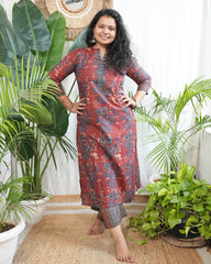 Maroon Floral Coord set