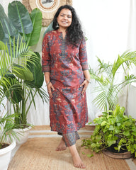 Maroon Floral Coord set