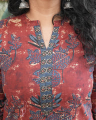 Maroon Floral Coord set