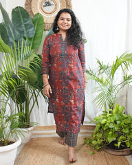 Maroon Floral Coord set