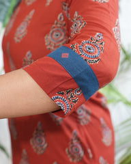 Maroon Sanganeri print coord set