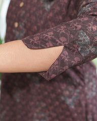 Brown Bagru Aline kurta