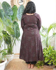 Brown Bagru Aline kurta