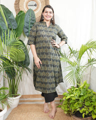 Forest sunflower Printed Kurta