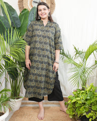 Forest sunflower Printed Kurta
