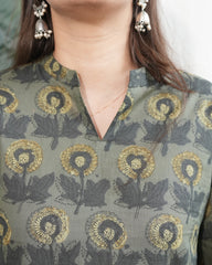 Forest sunflower Printed Kurta
