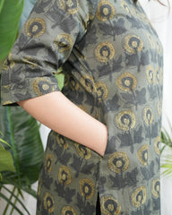 Forest sunflower Printed Kurta