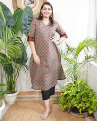 Mouse Rose Motif Kurta with pocket
