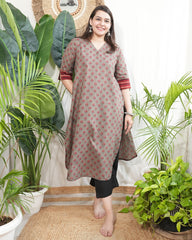 Mouse Rose Motif Kurta with pocket