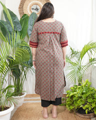 Mouse Rose Motif Kurta with pocket