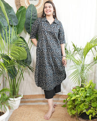 Black Overall Printed kurta