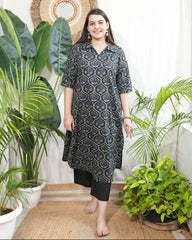 Black Overall Printed kurta