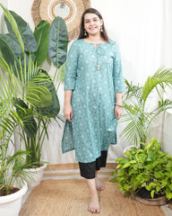 Ferozi Bandhini jaal muslin silk kurta