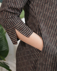 Brown geometric bagru Aline kurta