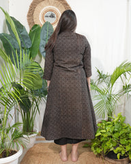 Brown geometric bagru Aline kurta
