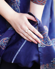 Indigo ajrakh chanderi Aline Kurta