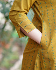 Mustard mehendi buti Aline kurta