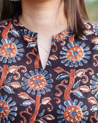 Coffee kalamkari designer kurta