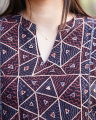 Coffee Ajrakh Aline Kurta with pocket
