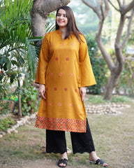 Haldi Kullu Woollen long kurta