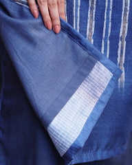 Indigo stripe chanderi full suit set
