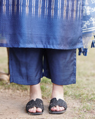 Indigo stripe chanderi full suit set