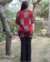 Premium maroon minar Modal silk Shirt