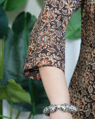 Brown yoke kurta