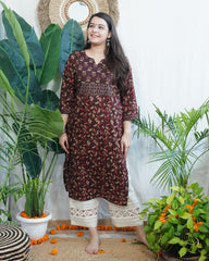 Coca-Cola floral yoke kurta