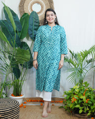 Ferozi geometric ban neck