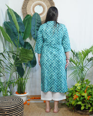 Ferozi geometric ban neck