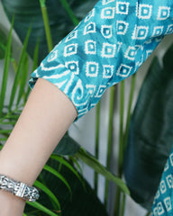 Ferozi geometric ban neck