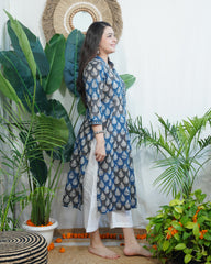 Blue Leaf Kurta