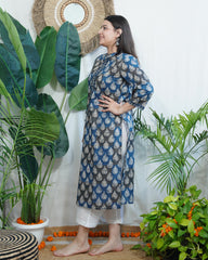 Blue Leaf Kurta