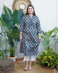 Blue Leaf Kurta