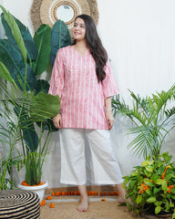 Blush Pink Printed Kurti