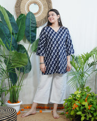 Dark blue floral kurti