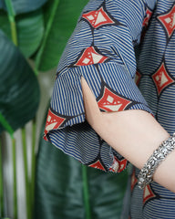 indigo circle geometric kurti