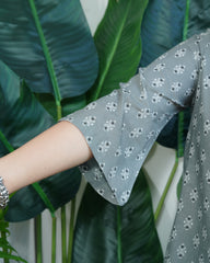 Olive handblock short kurti