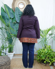 Wine Kullu border woollen short kurti