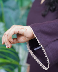 Wine Kullu border woollen short kurti