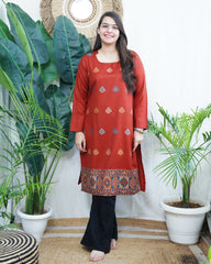 Rust Kullu Woollen kurta