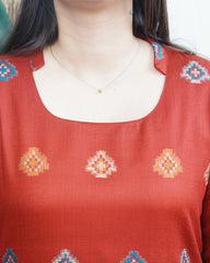 Rust Kullu Woollen kurta