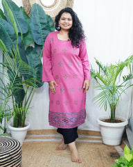 Pink Kullu Woollen kurta