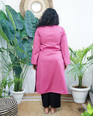 Pink Kullu Woollen kurta