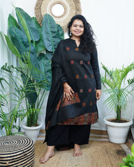 Black woollen Kullu suit set