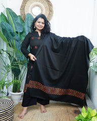 Black woollen Kullu suit set